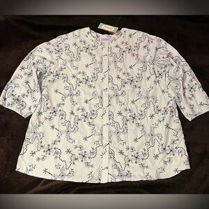 🆕 National Button Down Women’s size 2XL Blouse NWT